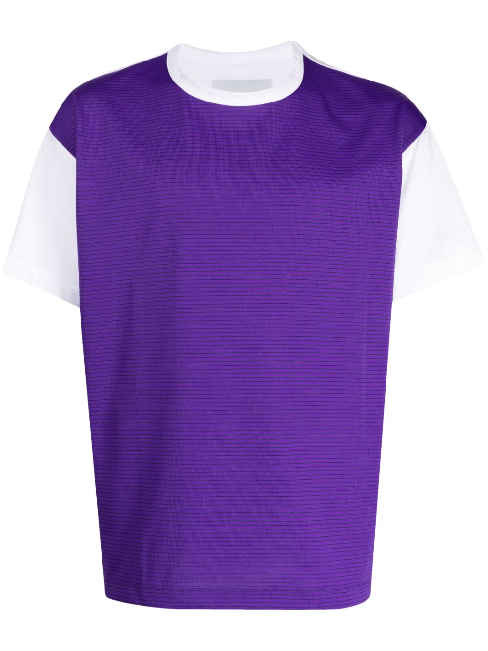 Contrast-panel two-tone T-shirt - Purple