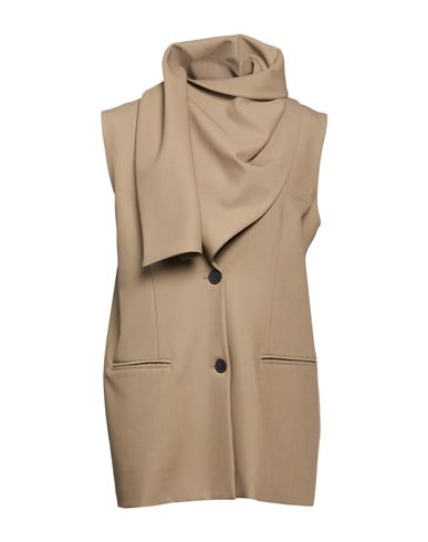 Woman Blazer Khaki Size 10 Polyester, Cotton, Elastane