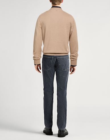 Man Cardigan Sand Size M Cotton, Cashmere