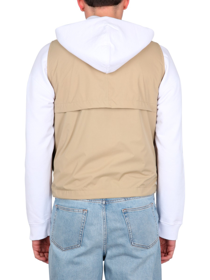 Beige V Neck Vest