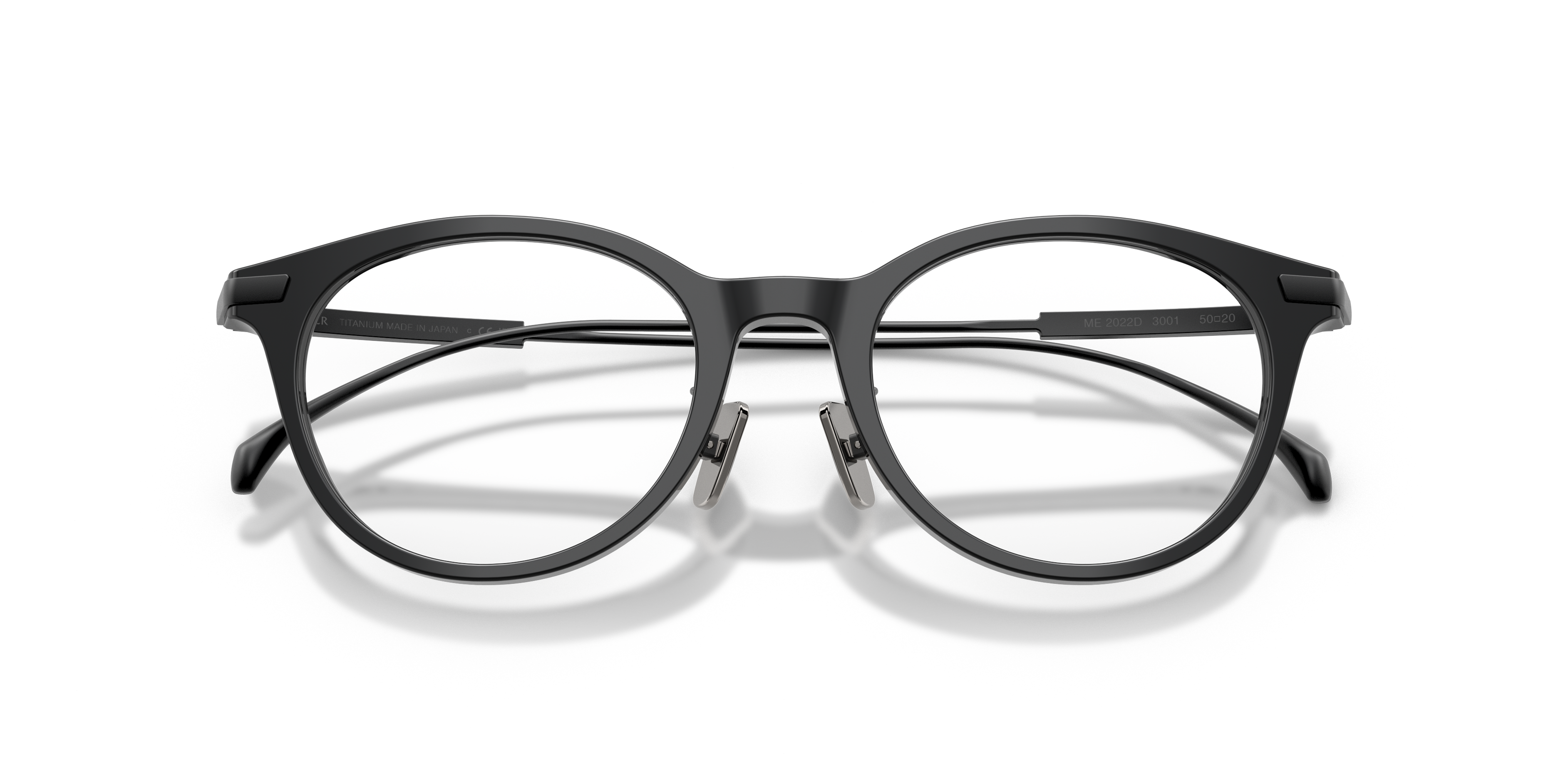 Moncler Unisex Moncler ME2022D 3001 Monturas ópticas Acetato Negro Transparente Redonda Norma