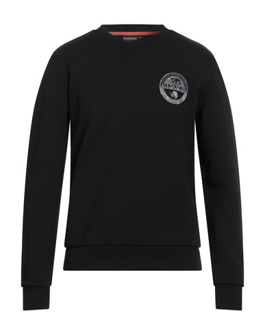 Man Sweatshirt Black Size M Cotton