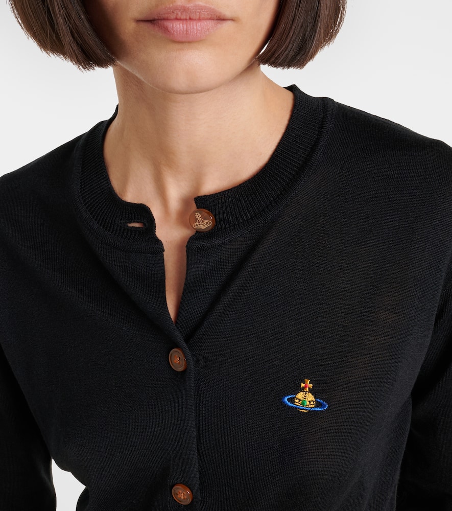 Bea cropped wool and silk cardigan
