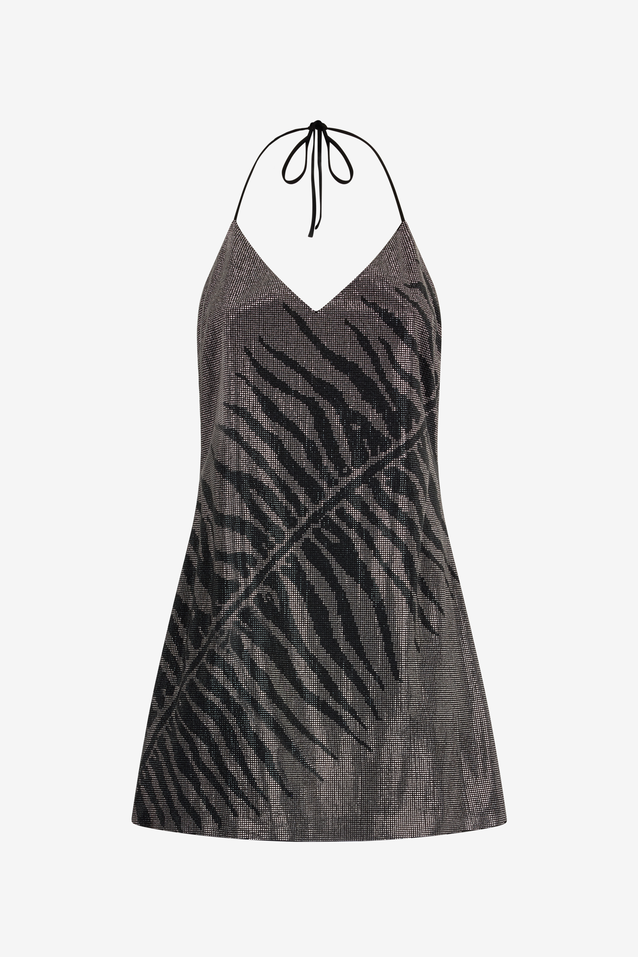 Mini Dress With White Tigress Print