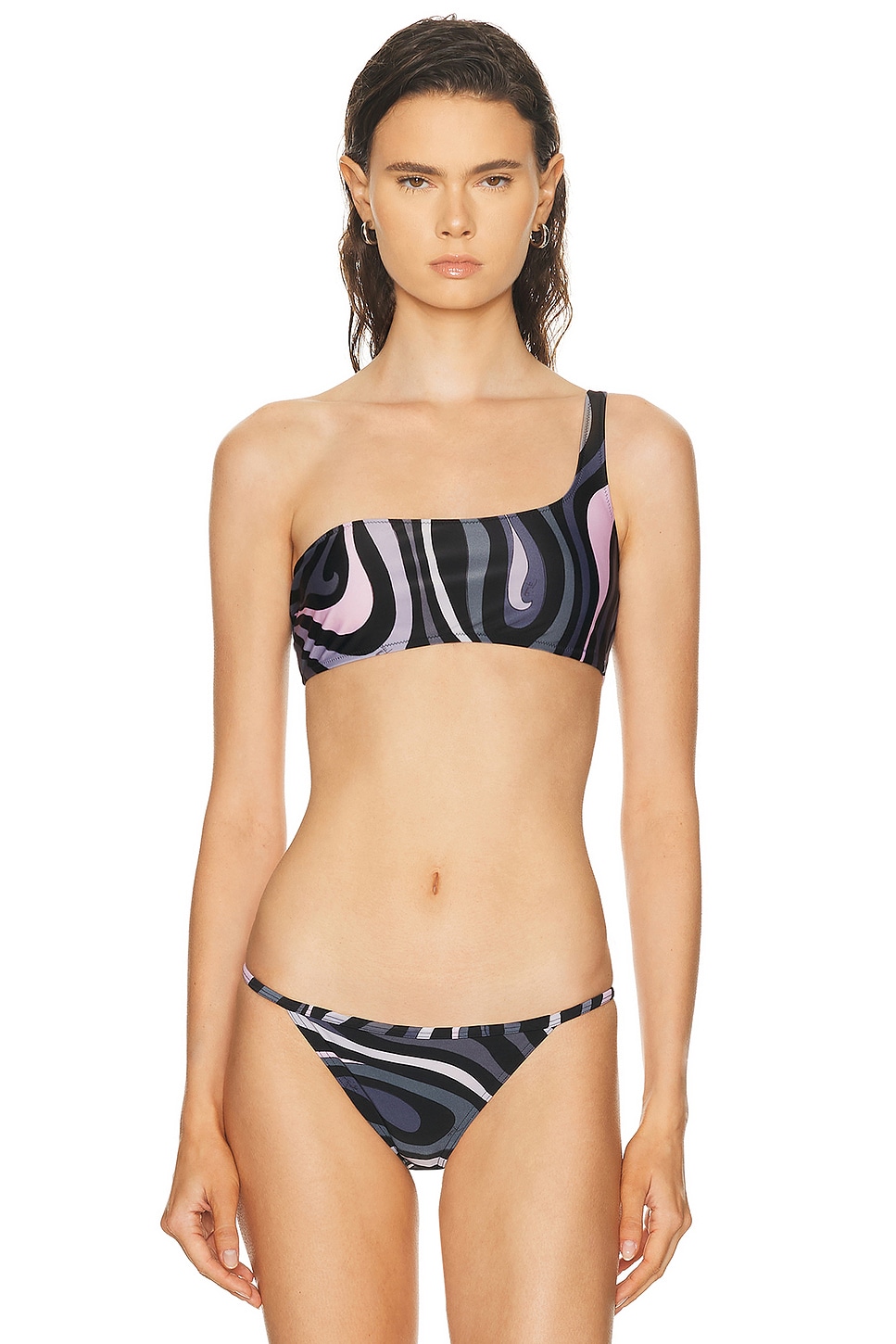 Pucci Bra Bikini Top in Black & Pink - Black,White. L also in