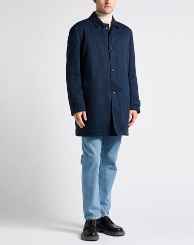 Officina 36 Man Coat Navy Size 42 Polyester, Cotton