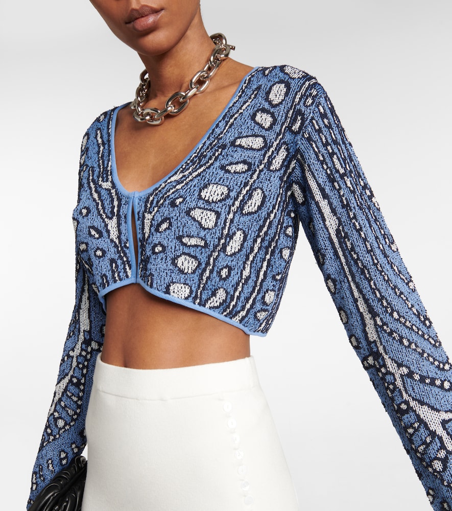 Altuzarra Damisi jacquard knit cropped cardigan