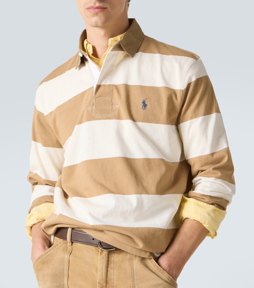 Striped cotton polo shirt
