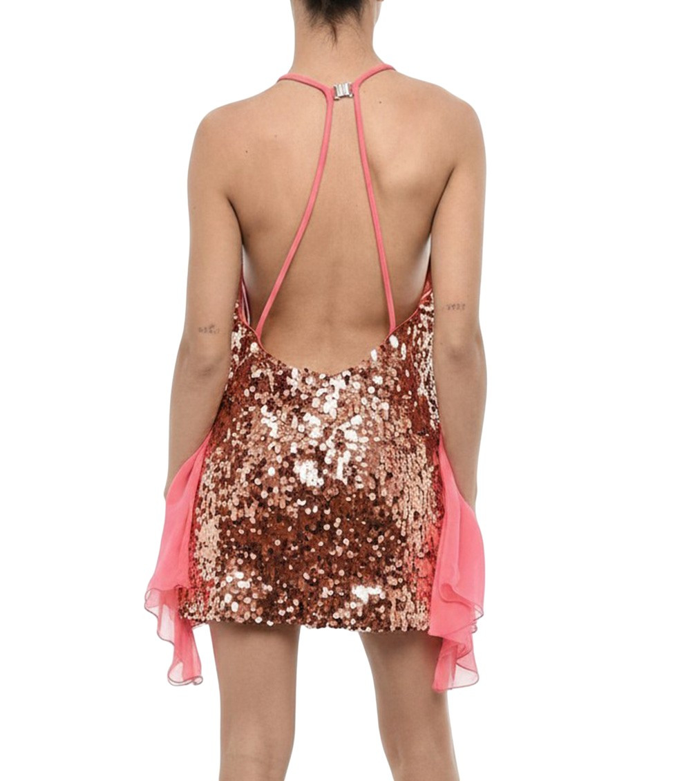 Sequin-embellished Sleeveless Mini Dress