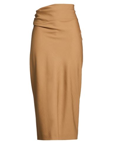 Woman Midi skirt Light brown Size 6 Polyester, Wool, Elastane