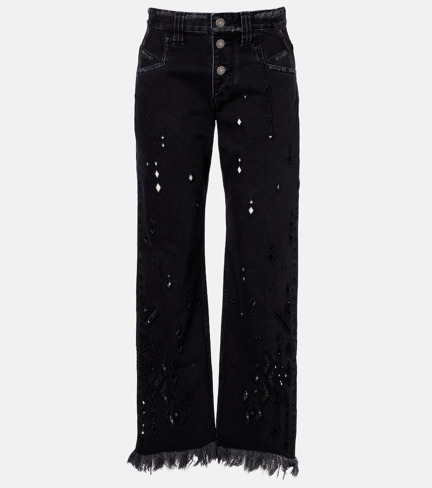 Amia broderie anglaise flared jeans