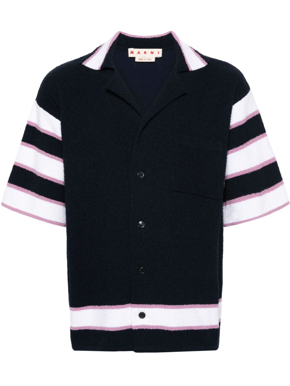 Terry-cloth bowling shirt - Blue