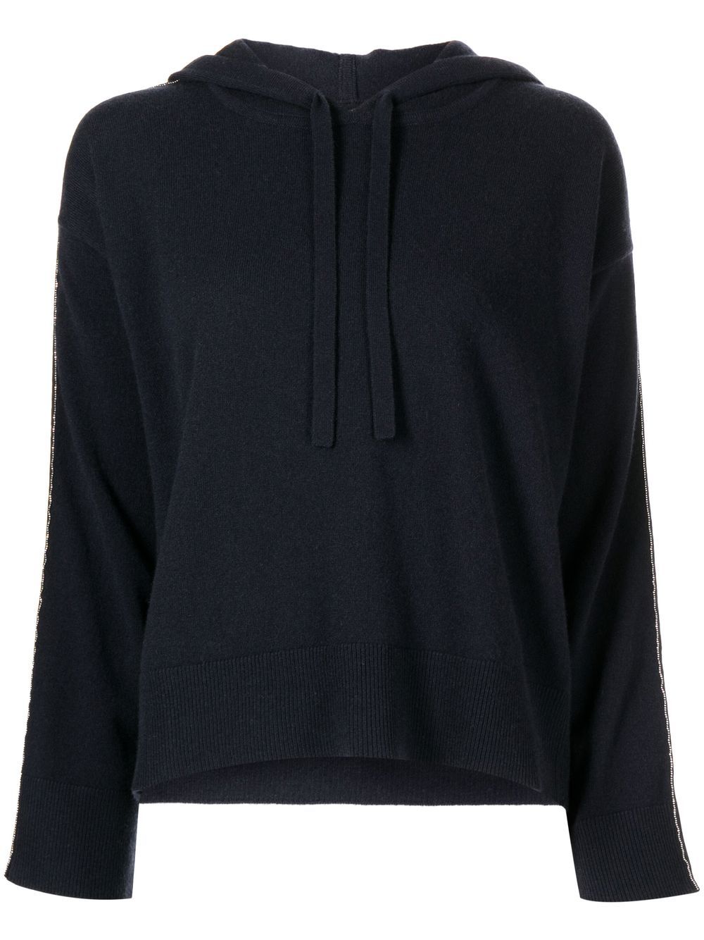 Organic-cashmere hooded jumper - Blue