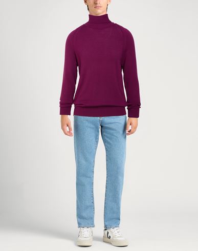 Man Turtleneck Plum Size L Viscose