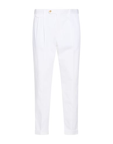 Man Pants White Size 38 Cotton, Elastane