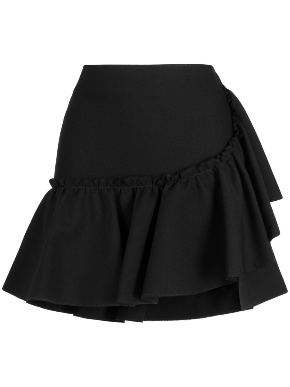 Ruffle-detailing high-waist skirt - Black