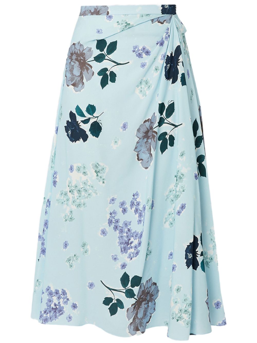 ERDEM draped midi skirt - Blue