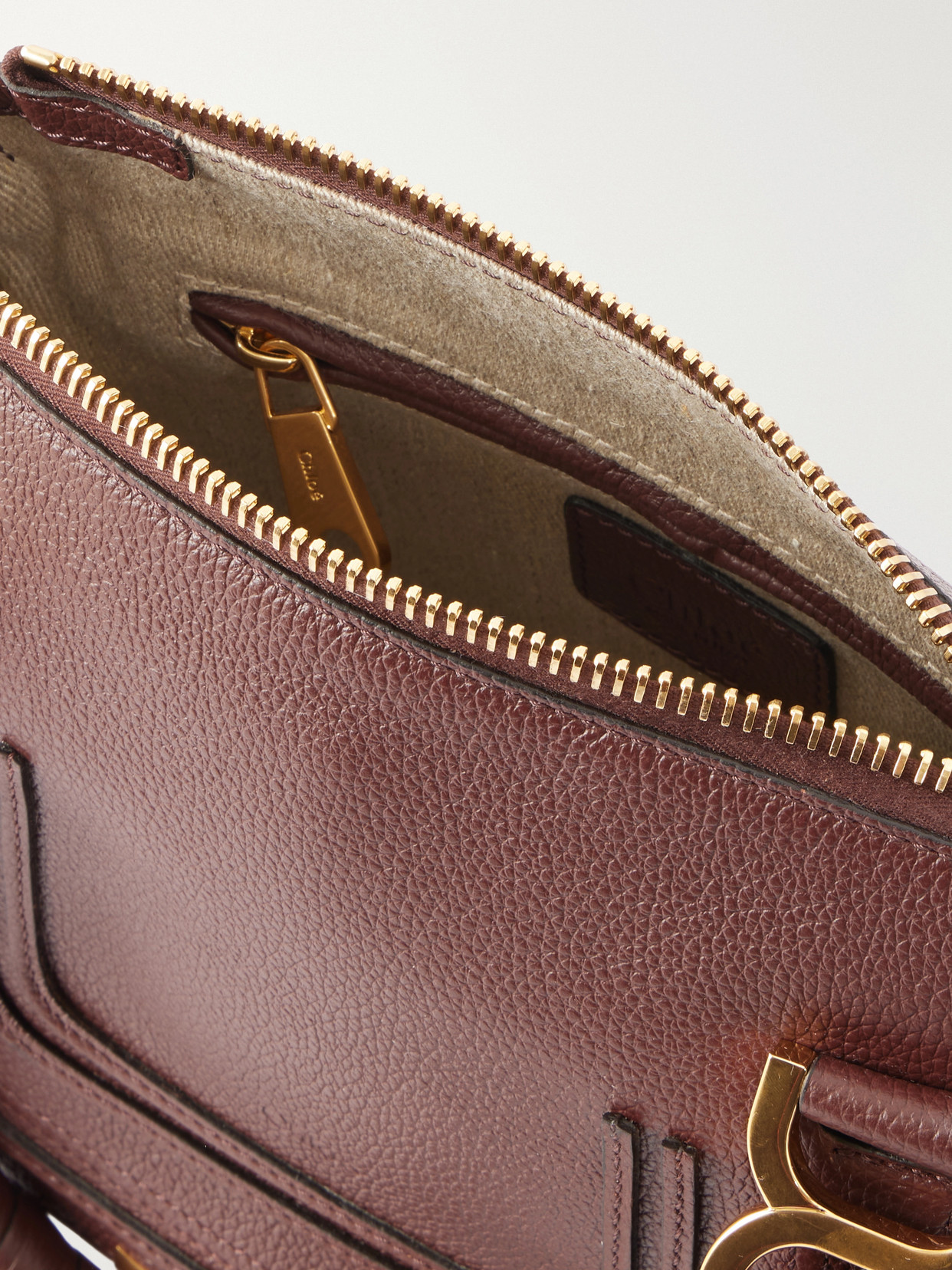 Marcie Medium Textured-leather Tote - Brown