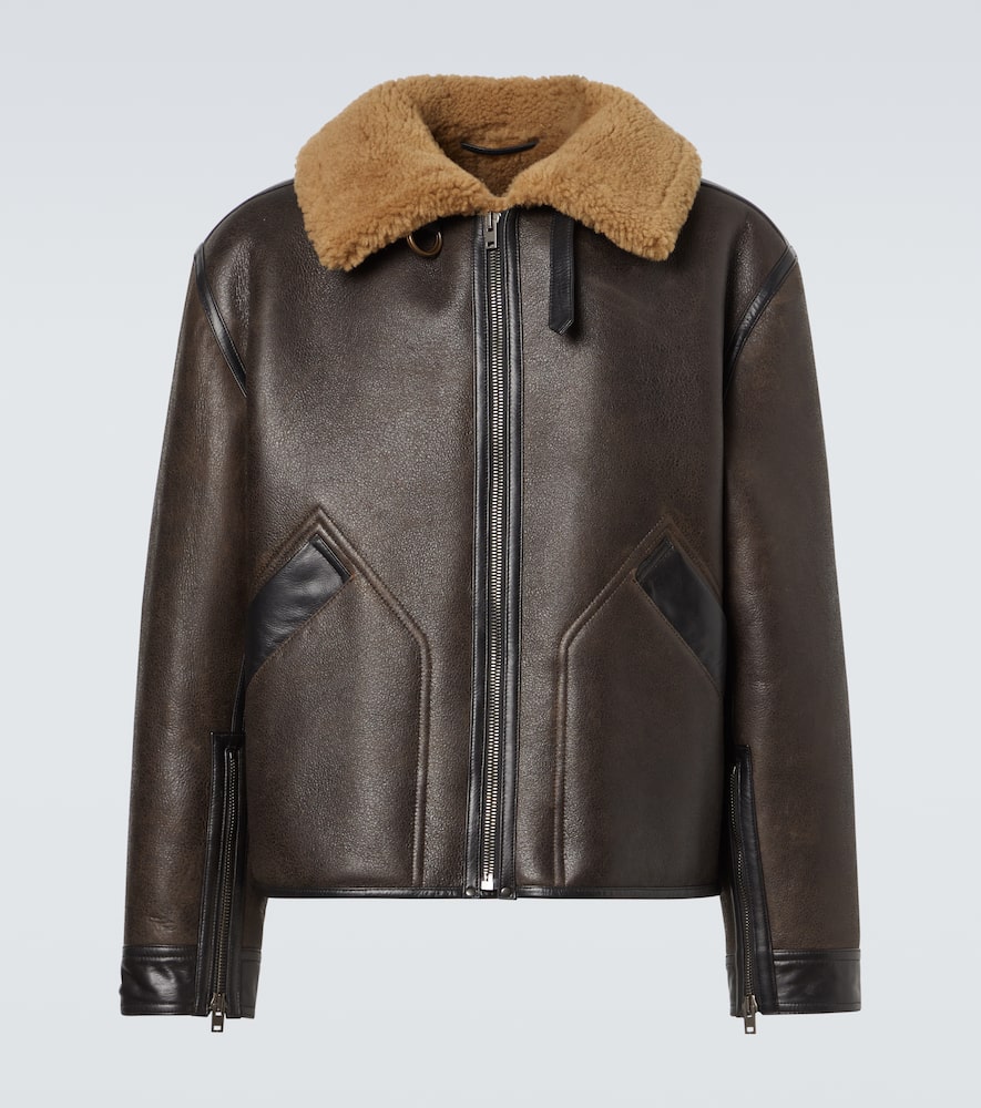 Shearling-lined leather jacket