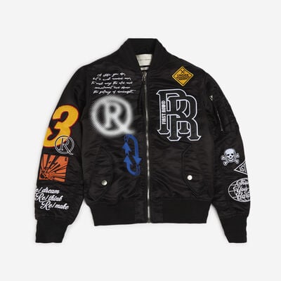 Men's Nylon MA1 Jacket in Black