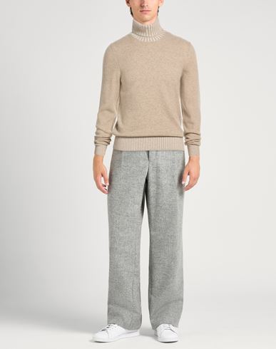 Man Turtleneck Beige Size 36 Virgin Wool, Cashmere, Viscose