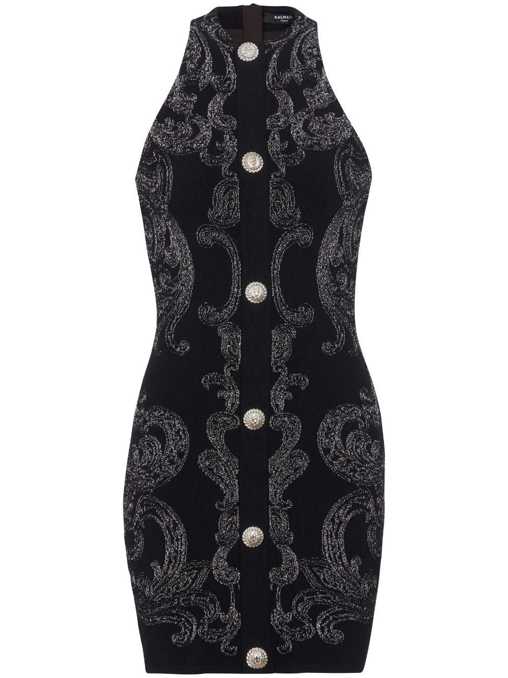Glitter-detail halterneck minidress - Black