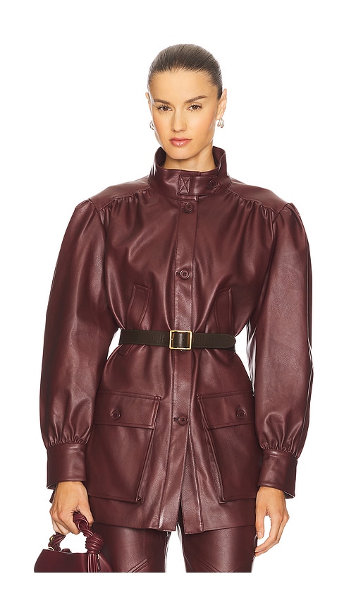 Bardot Clements Faux Leather Jacket in Burgundy.  XS also in L, M