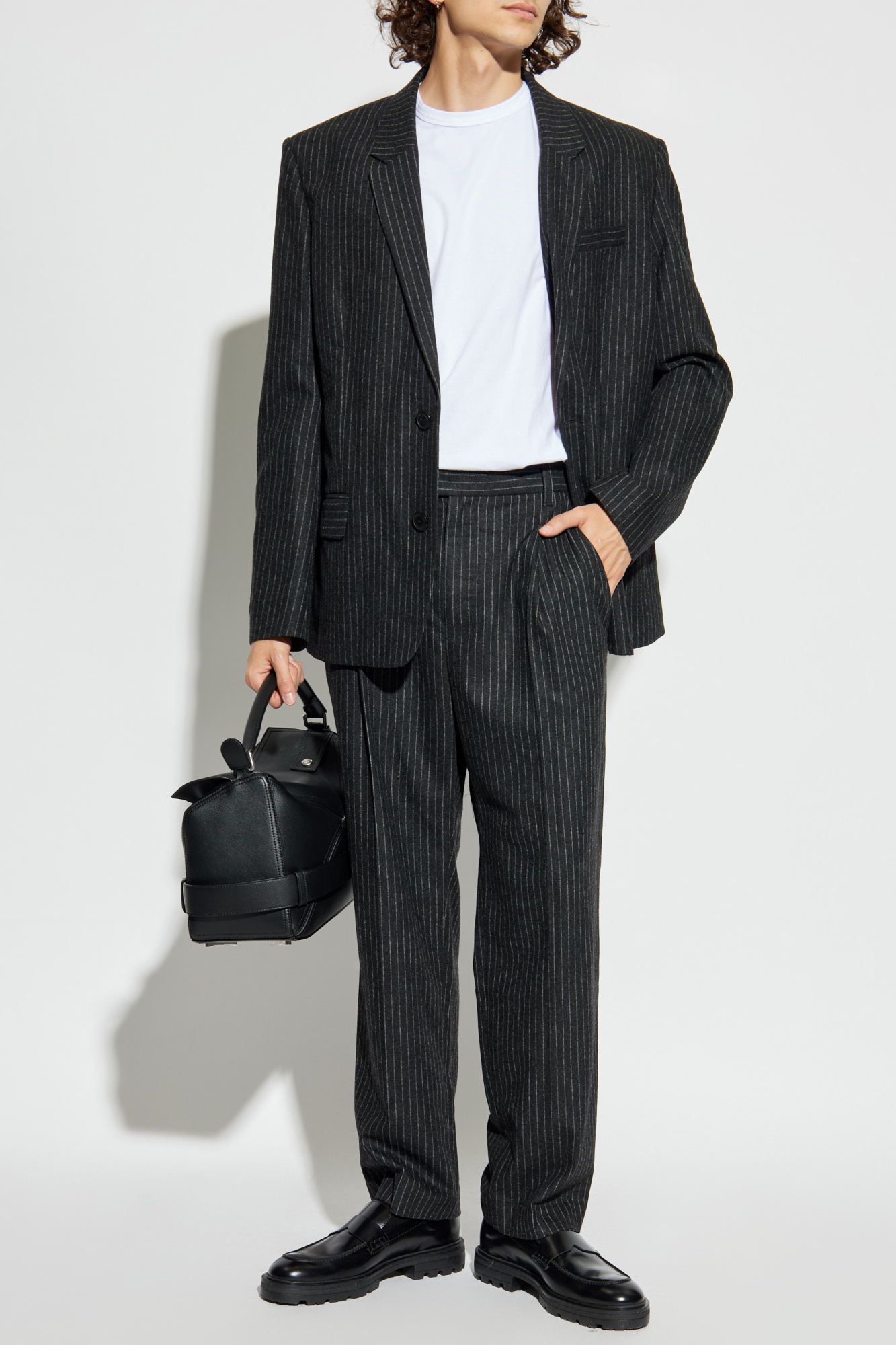 Creased Trousers, Men's, Black