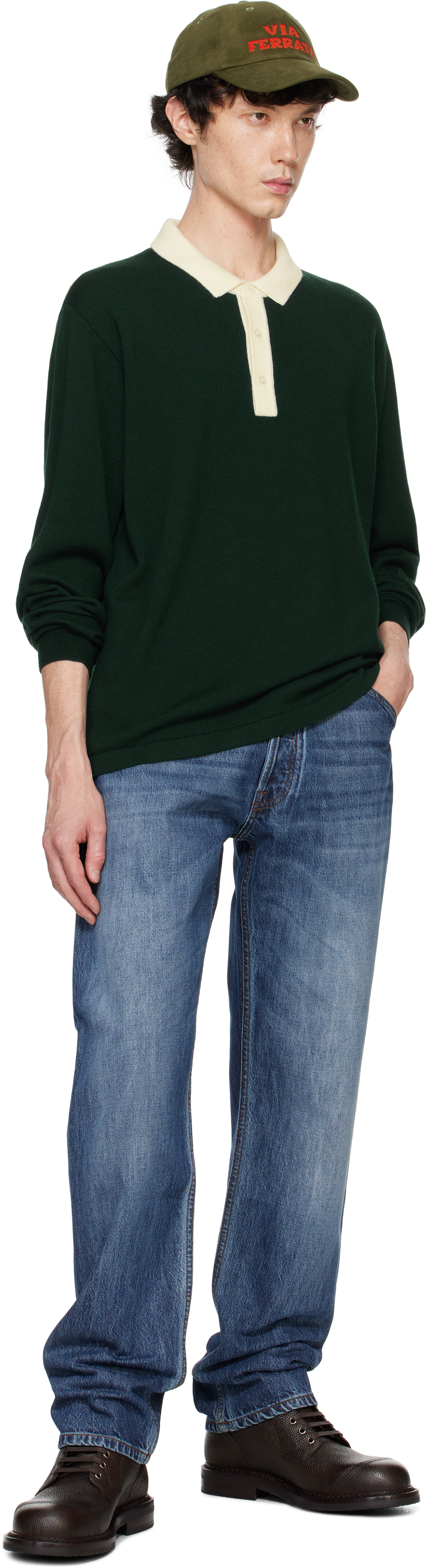 Drake's Blue Seamless Denim Five-Pocket Jeans