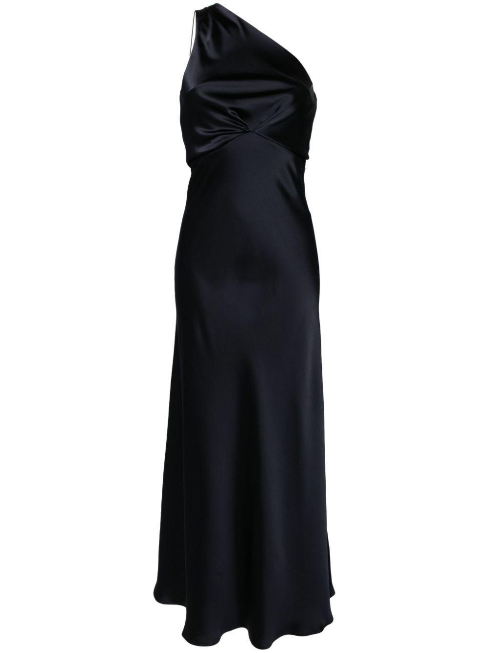 One-shoulder satin gown - Blue