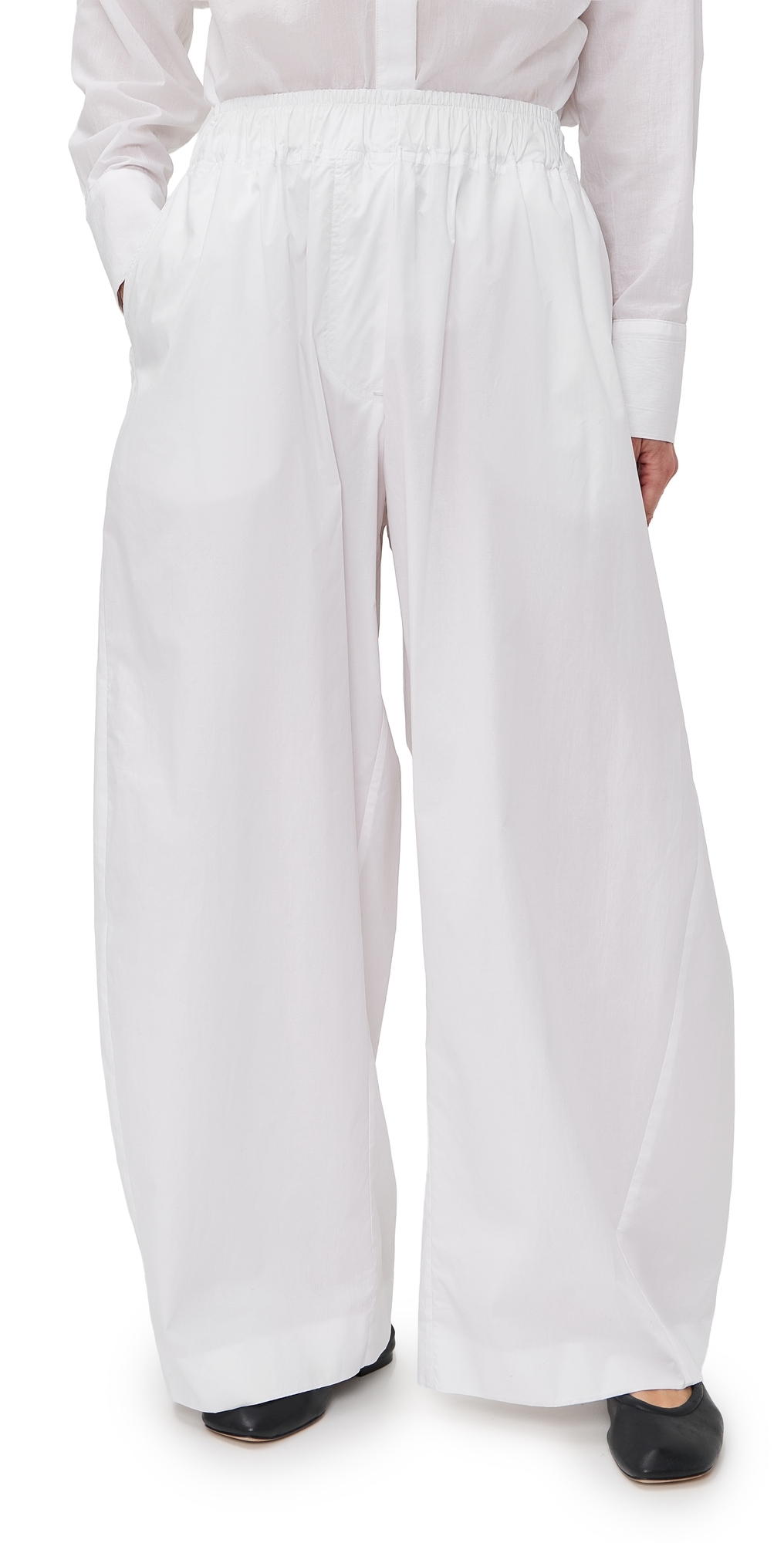 Dora Petite Popeline Trousers White