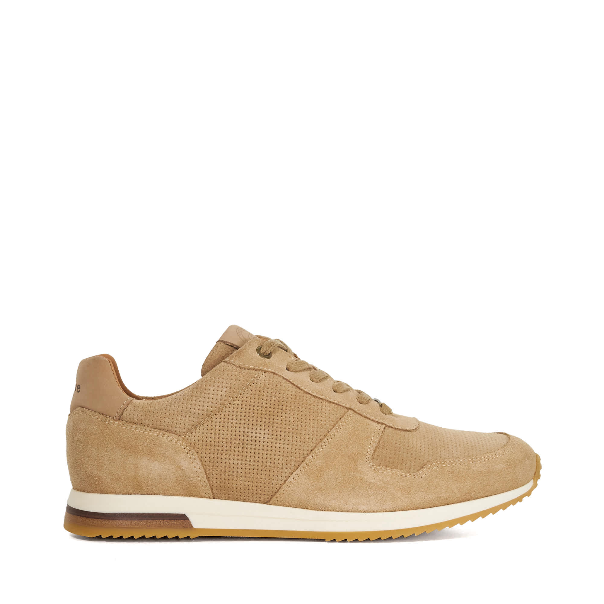 Dune London Mens Trilogy - Lace-Up Runner Trainers - Sand Suede