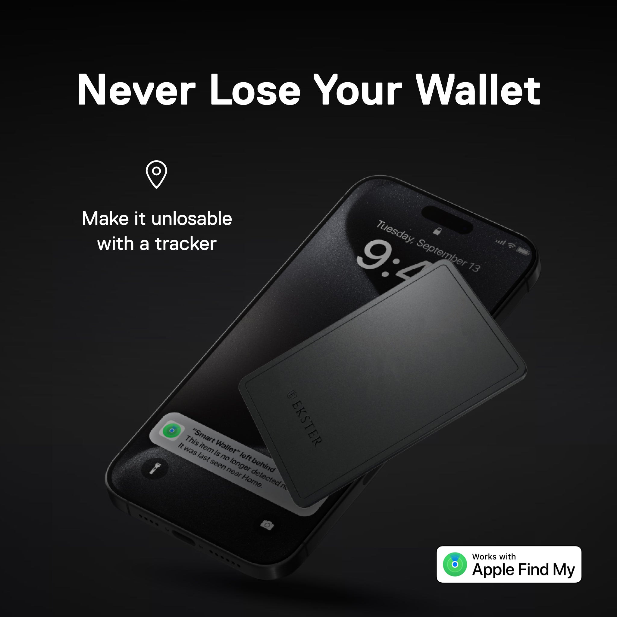 Men's Wallet - Smiley x Ekster Premium Slim Men's Wallet Trackable Wallet Leather Smart Wallet RFID Blocking