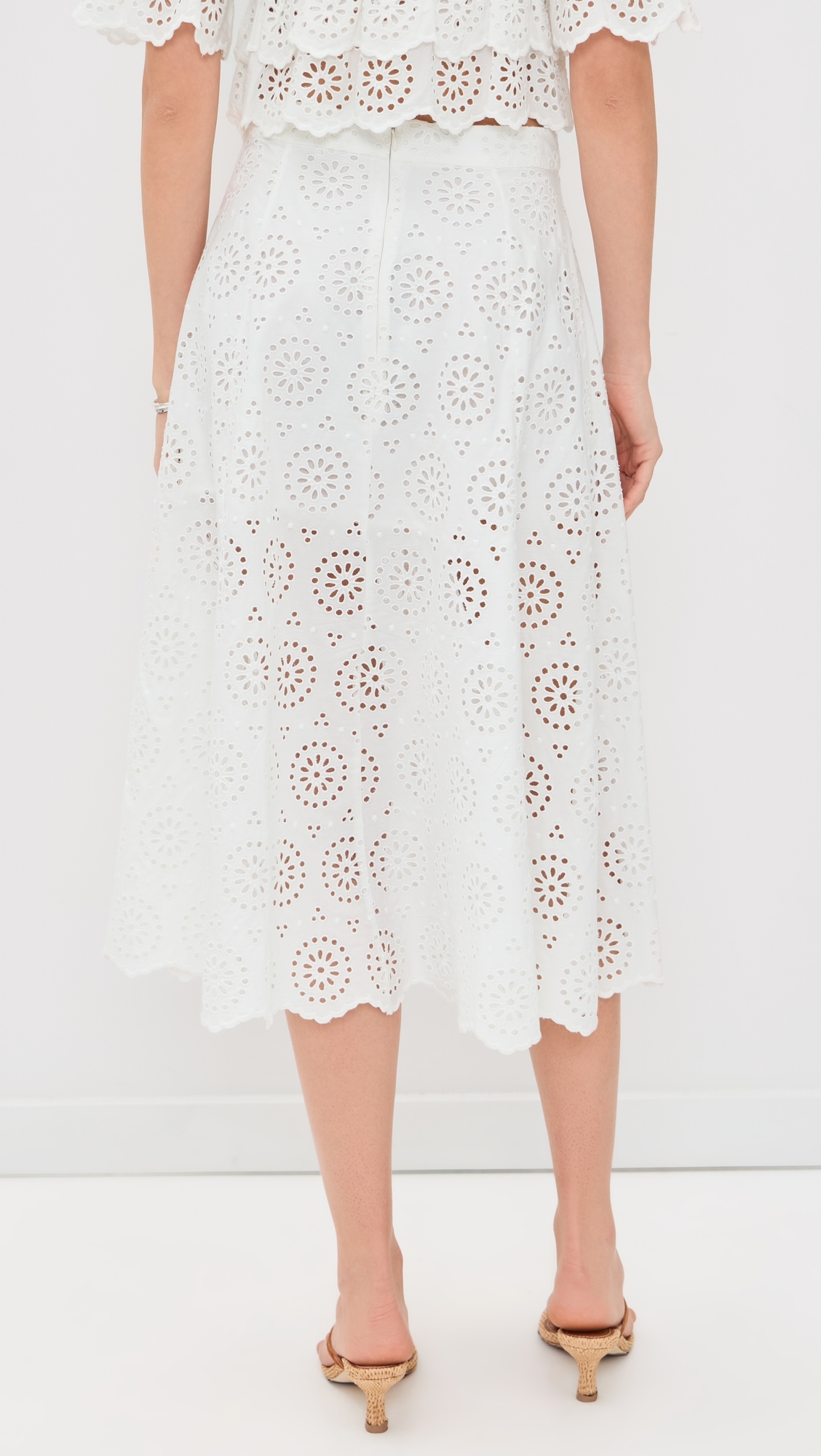 The Solstice Eyelet Skirt White