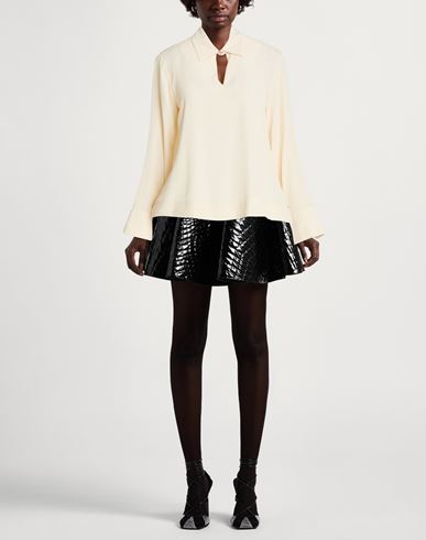 Woman Top Cream Size 8 Acetate, Silk