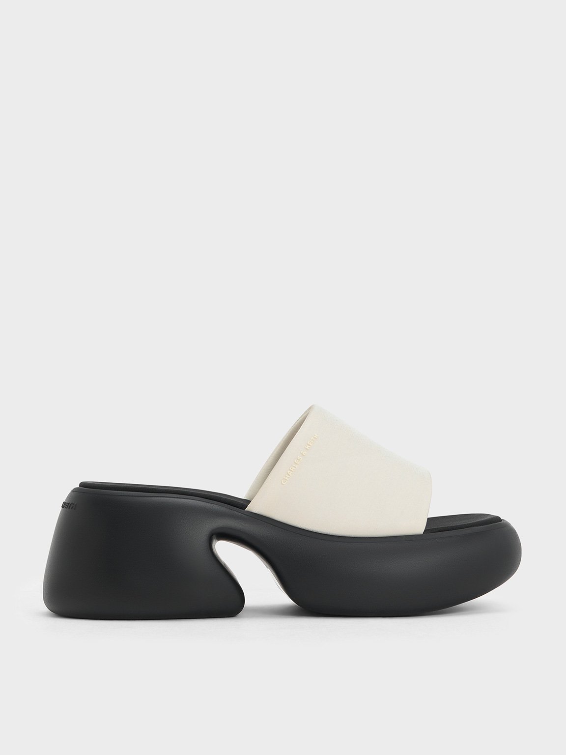 Charles & Keith - Baxie Silk Two-Tone Platform Mules