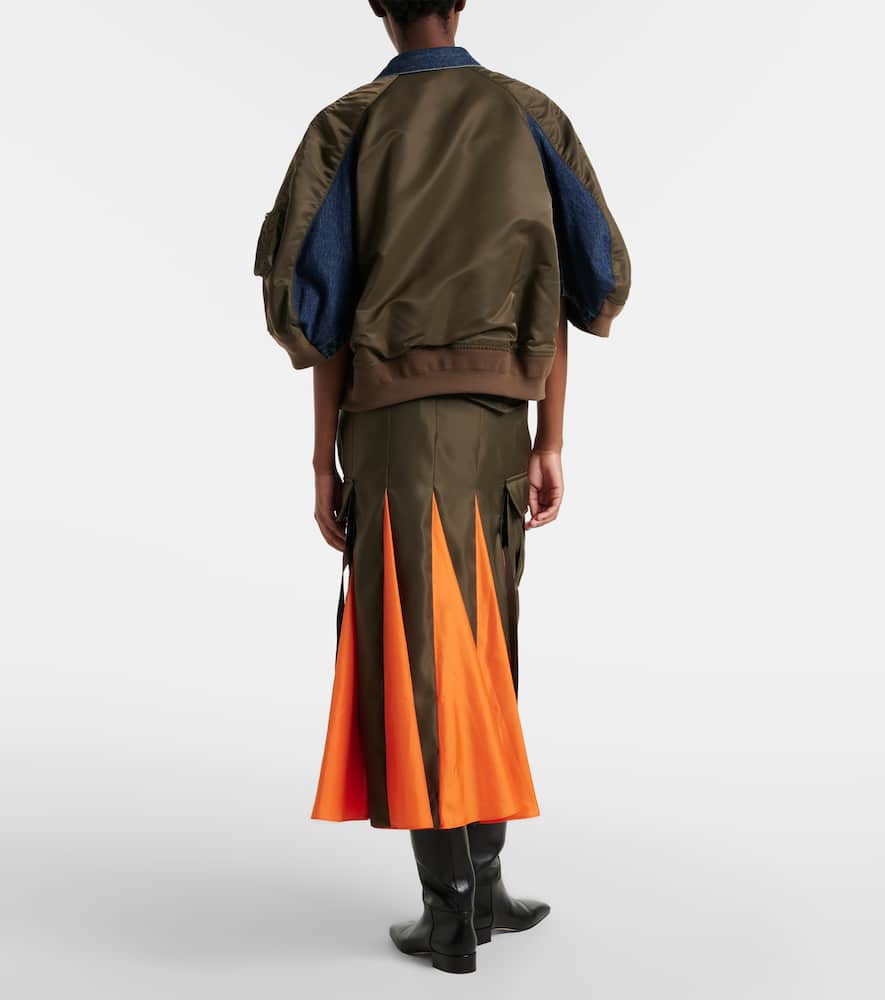 Pleated midi skirt