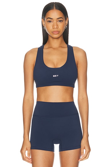 SET Active Sportbody Sporty Gym Bra in Atlantic - Navy. XL also in M, S