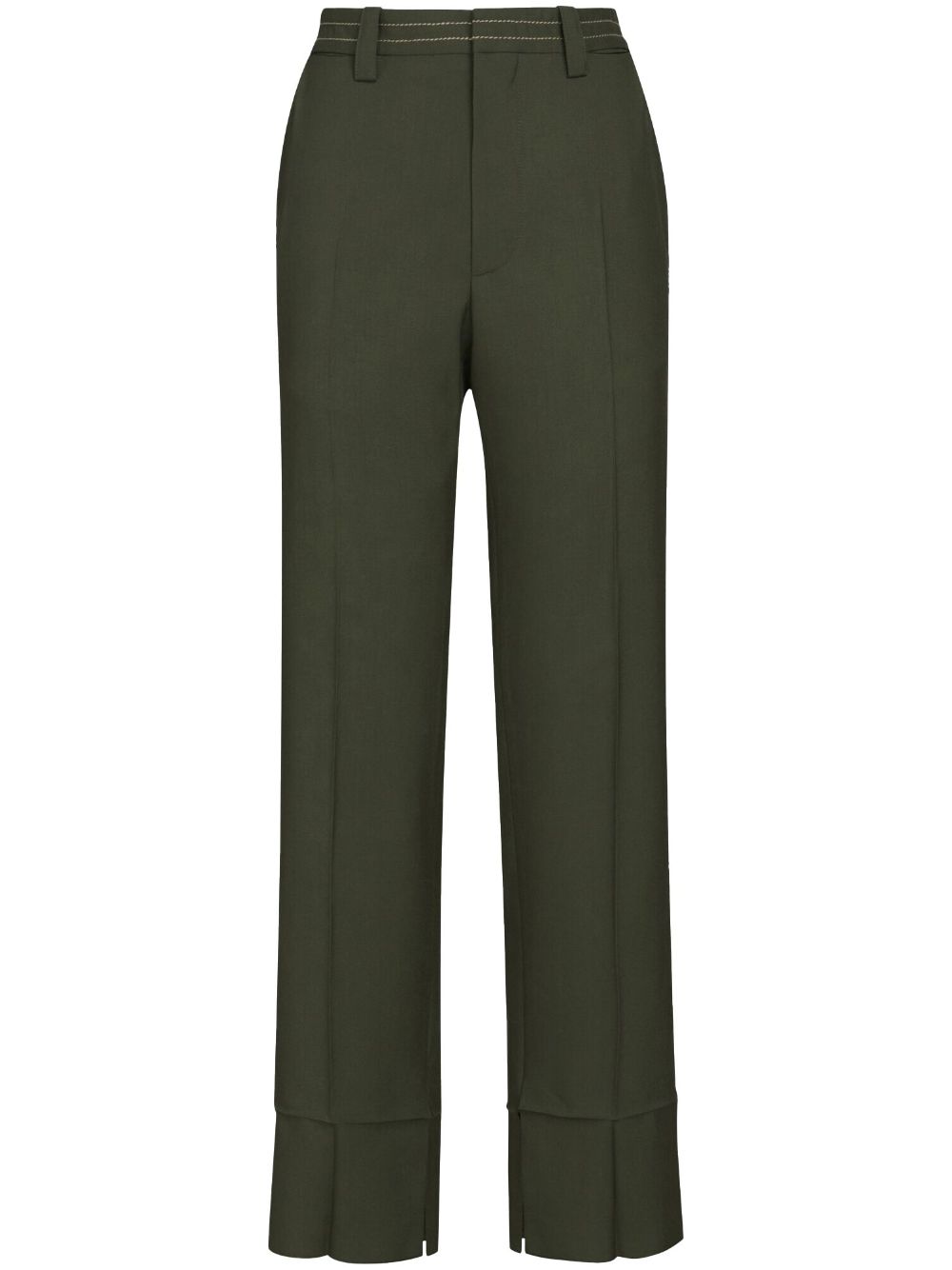 Straight-leg tailored trousers - Green
