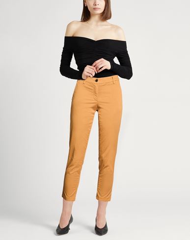 Woman Pants Camel Size 4 Cotton, Elastane
