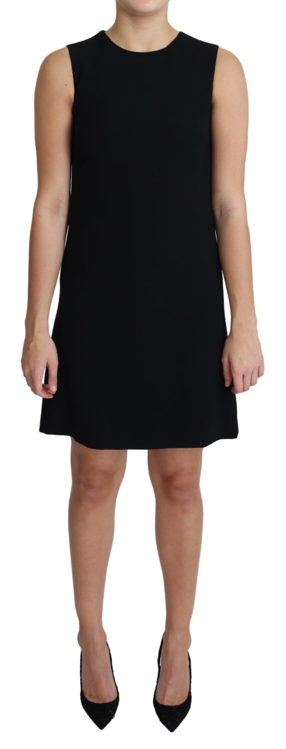Dolce & Gabbana Black Viscose Stretch A-line Shift Mini Women's Dre