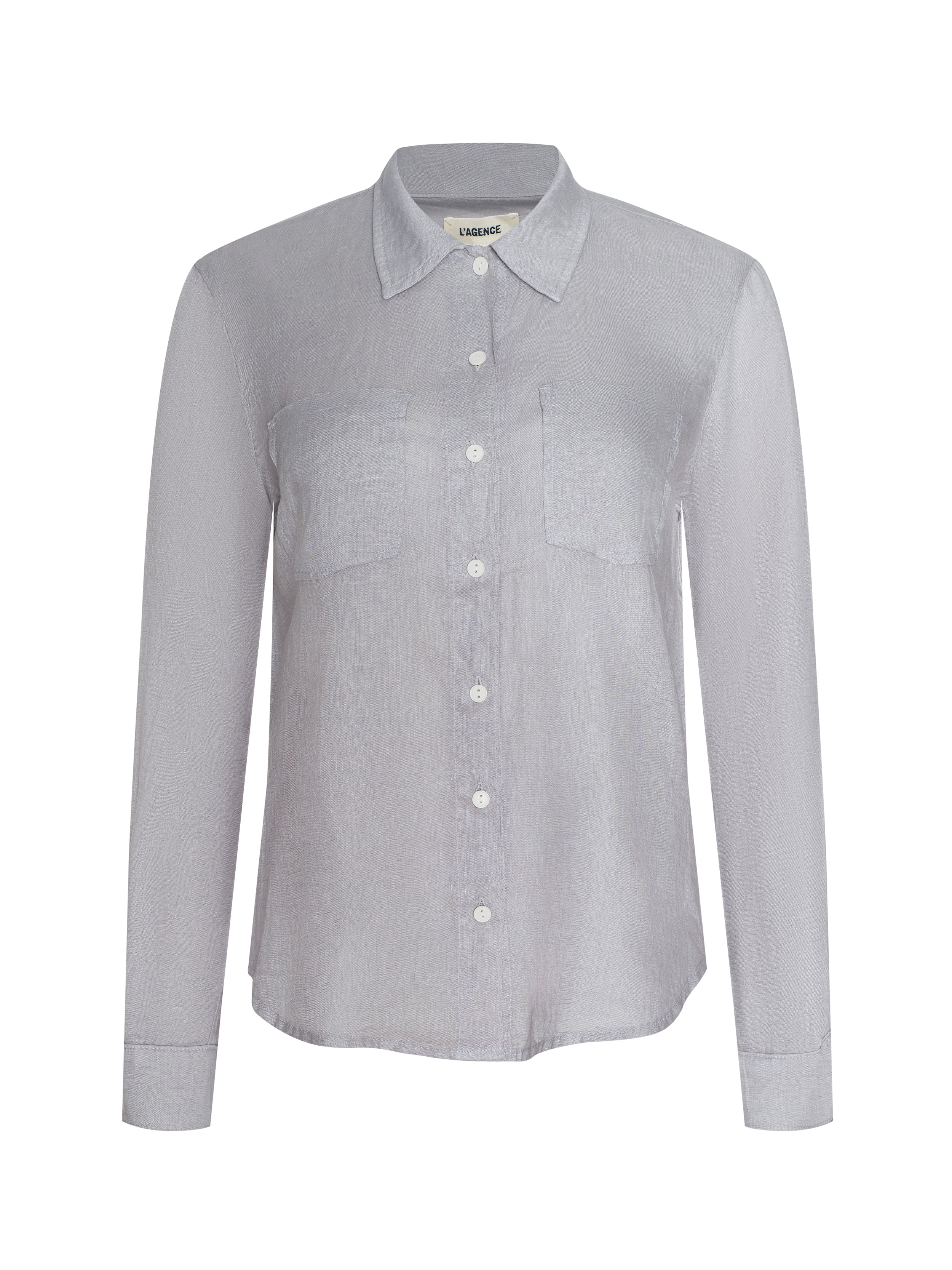 Isla Linen Shirt In Light Pewter