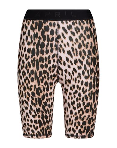 Woman Shorts & Bermuda Shorts Camel Size L Polyester, Elastane