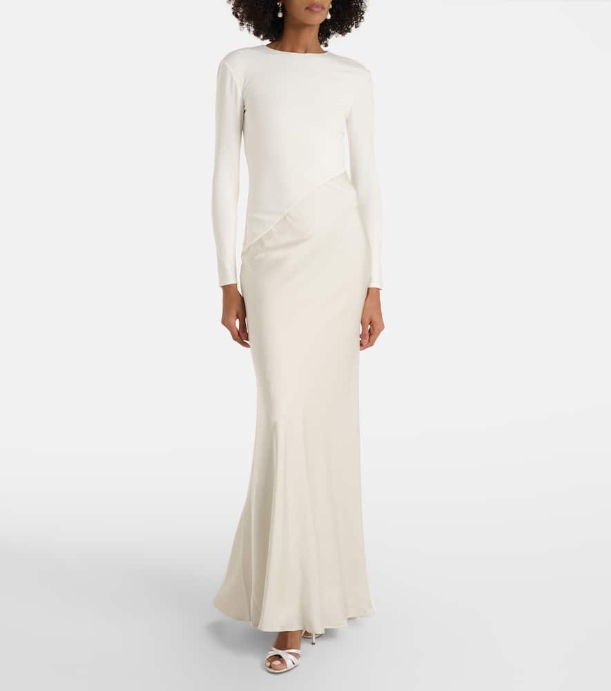Satin and jersey gown