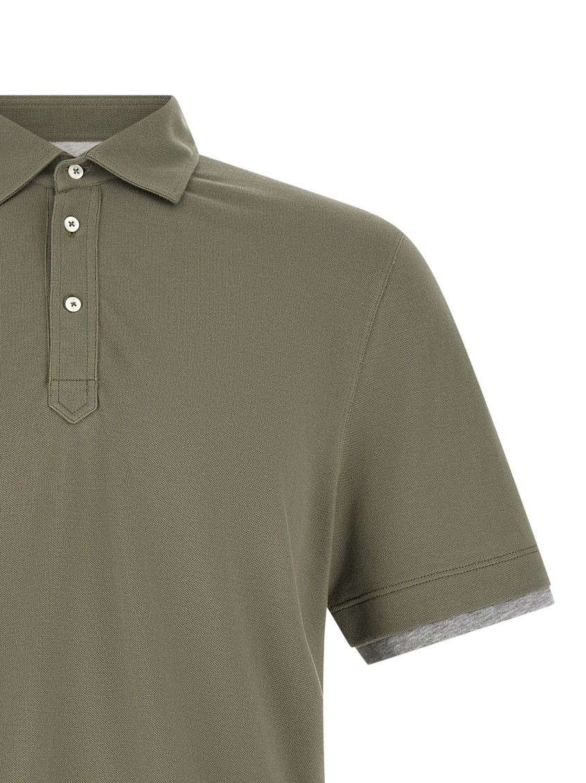 Green Solid Shirt Collar Polo