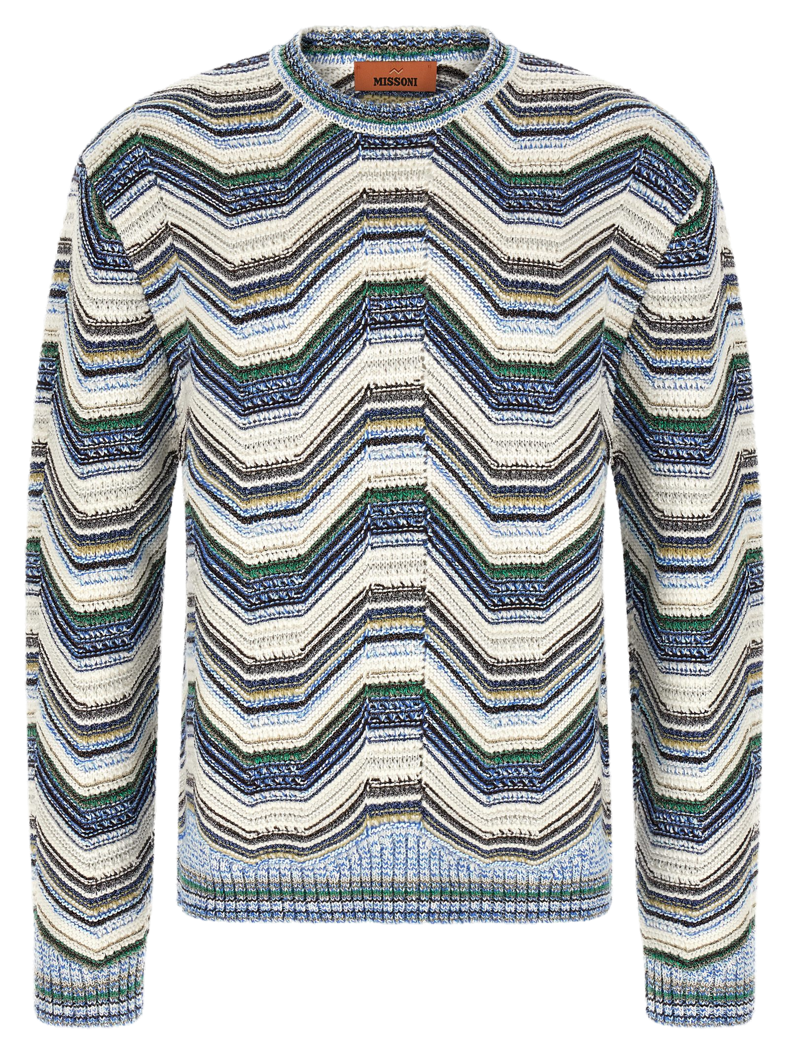 Geometric Zigzag Wool-Blend Sweater — Multicolor