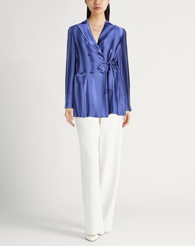 Woman Blazer Blue Size 10 Viscose