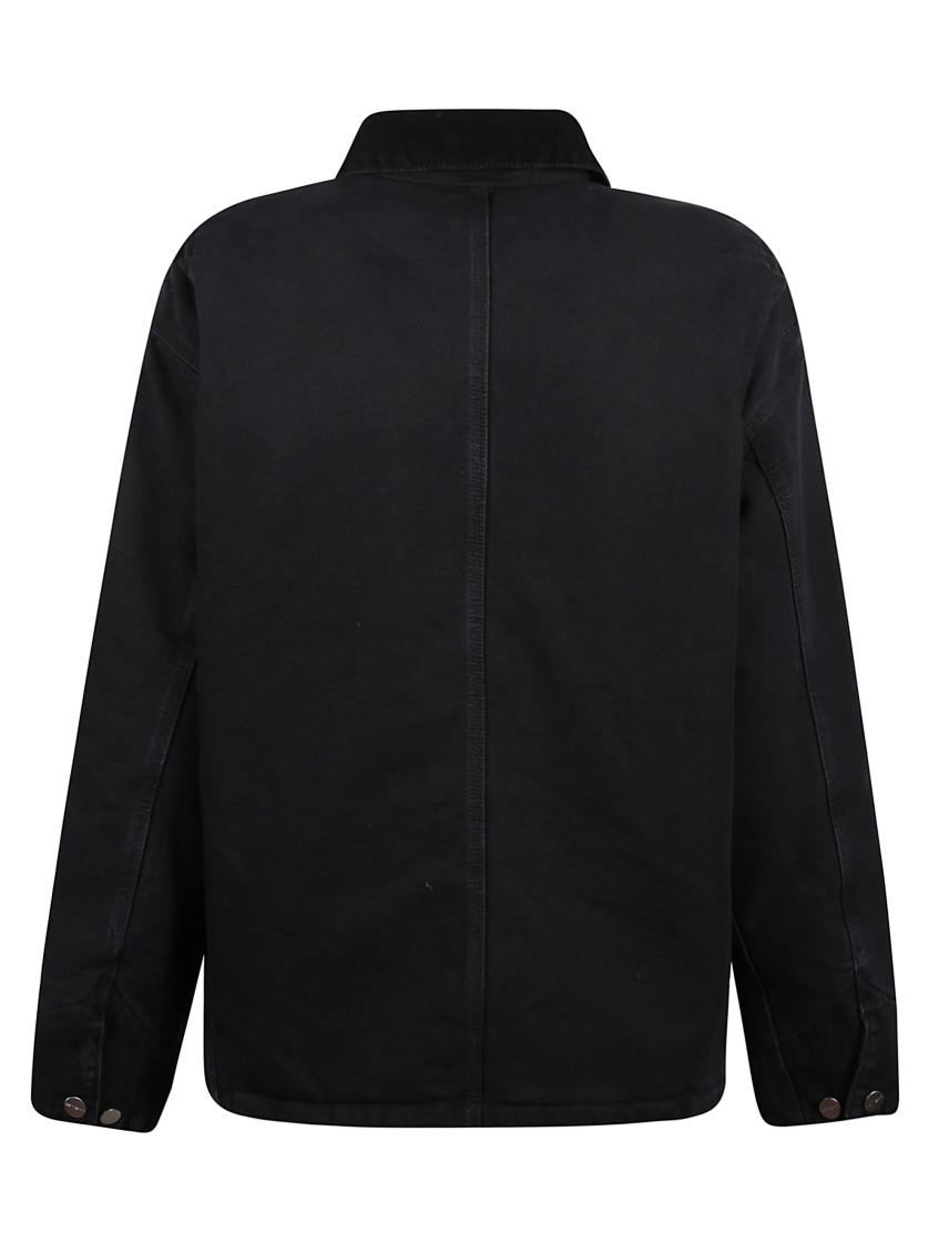 Black Shirt Collar Logo Jacket