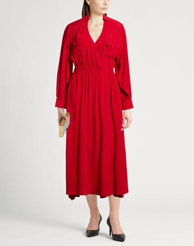 Woman Midi dress Red Size 14 Acetate, Silk