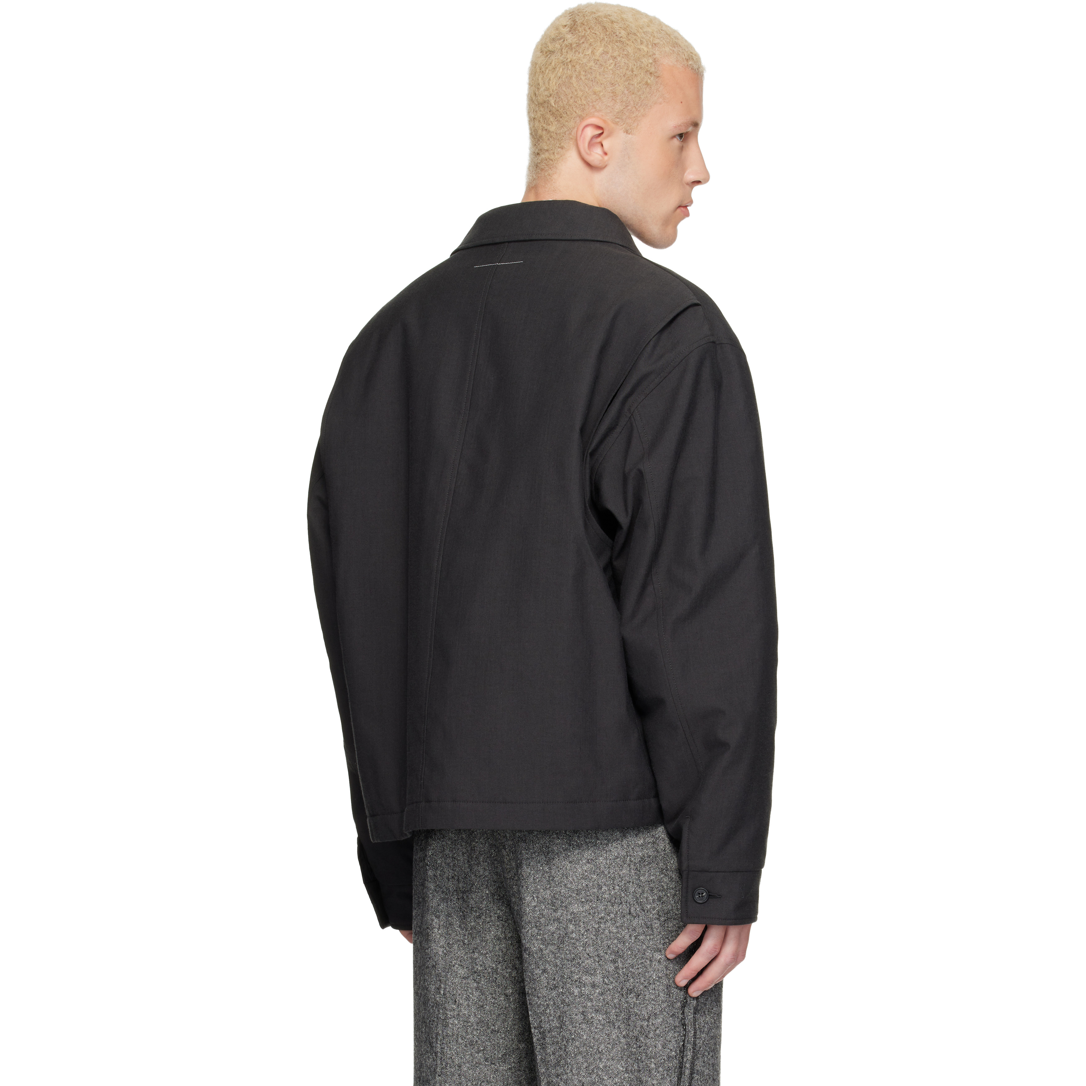 Gray Insulated Cotton Wool Jacket